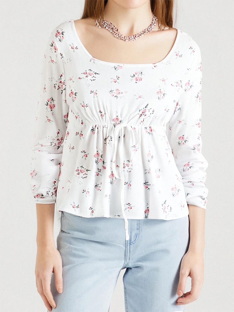 Nice New T-shirt Women Spring Summer Streetwear Fashion Long Sleeves O-Neck Top Print Tees Casual Slim Elegant Female Versatile