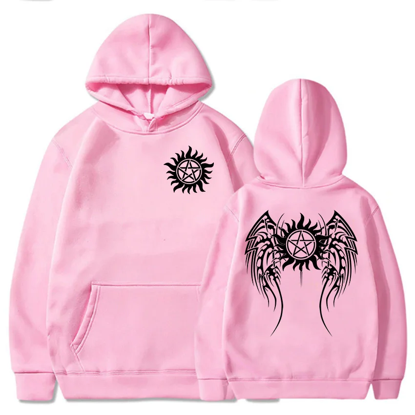 男性用の超自然的なフード付きセーター,長袖フード付きセーター,グラフィックプリントのスウェットシャツ,ストリートウェア,冬