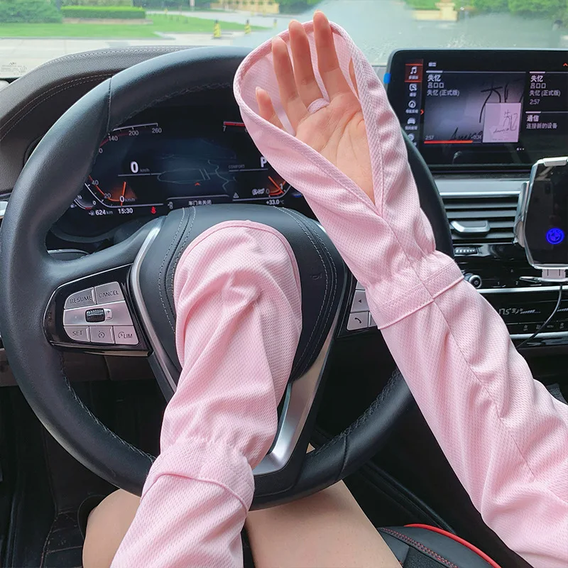 Unisex IceSilk Horseshoeแขนฤดูร้อนผู้หญิงแขนแขนกลางแจ้งหลวมแขนAnti-Sun Sleeve UV Protection Anti-sunburnแขน