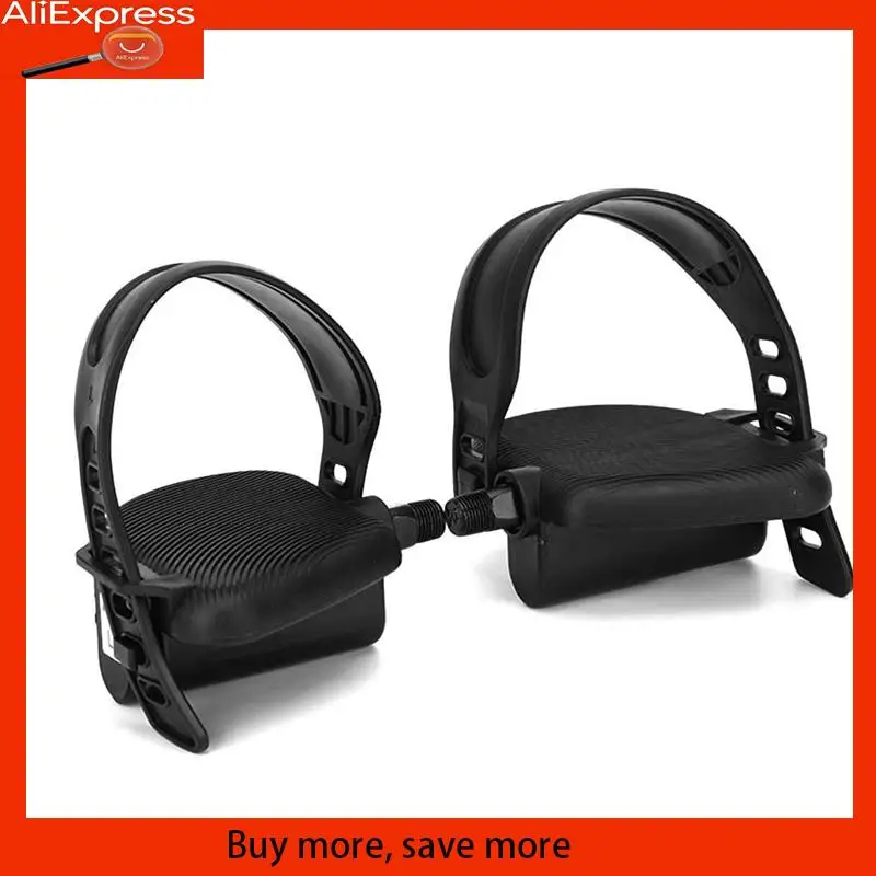 

1 пара педалей для велотренажера с регулируемыми ремнями, аксессуары для фитнес-оборудования, велосипедные педали, детали для велосипеда