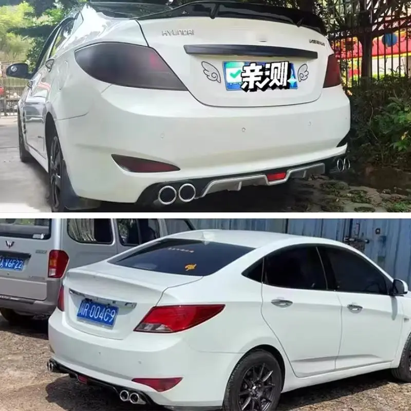 

For Hyundai Verna 2010-2016 Year Rear Diffuser Bumper Lips Splitter Spoiler Exhaust Tailpipe Body Kit Accessories
