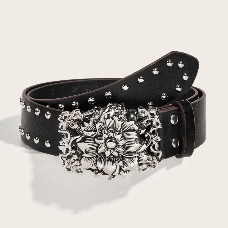 New Style Rivet Fashion Punk-Style Wide Belt, Personalized Universal Belt for Women's Jeans
