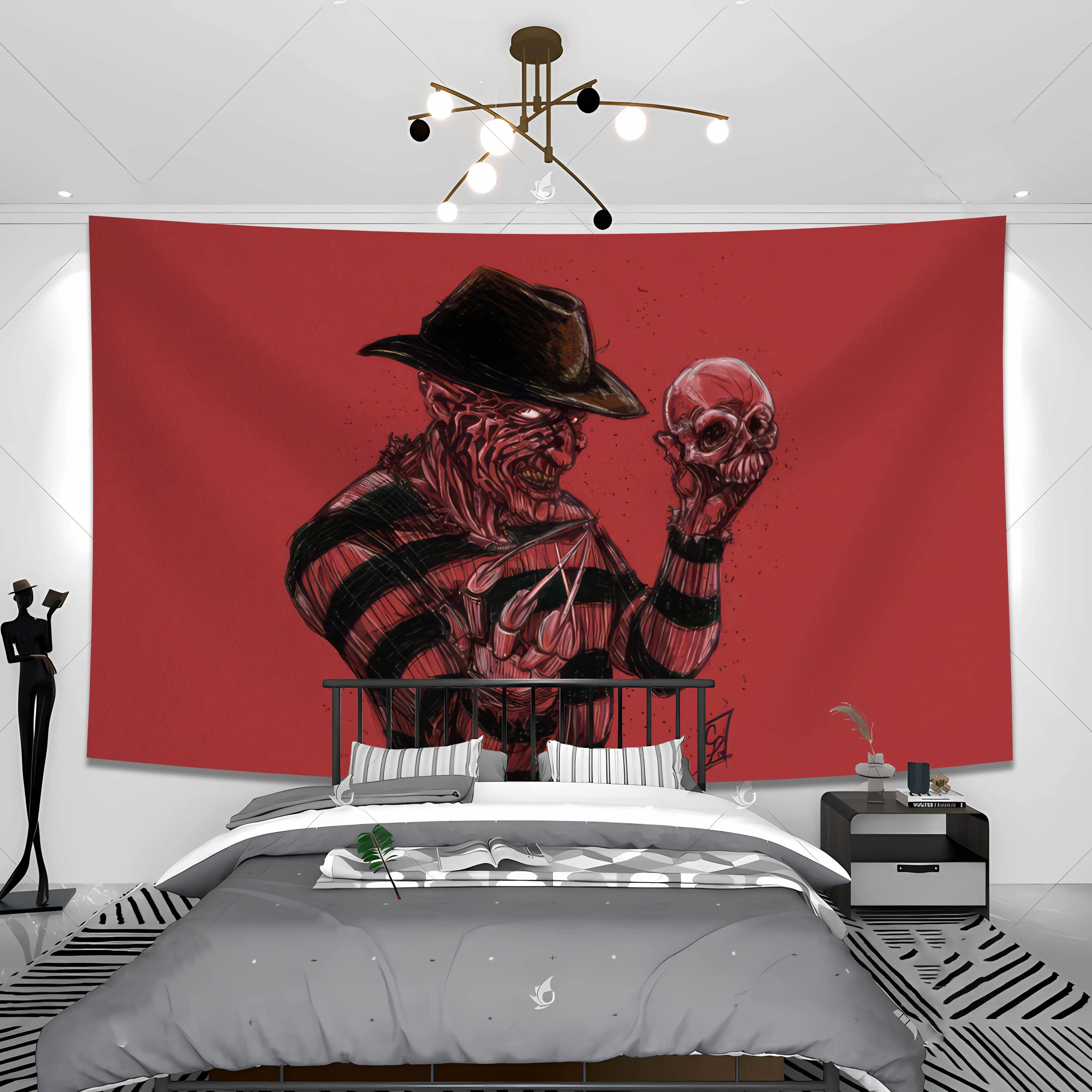 QdDeco 90x90 150x150 Nightmare Freddy Krueger Flag Horror Movie Banner decorazione arazzo