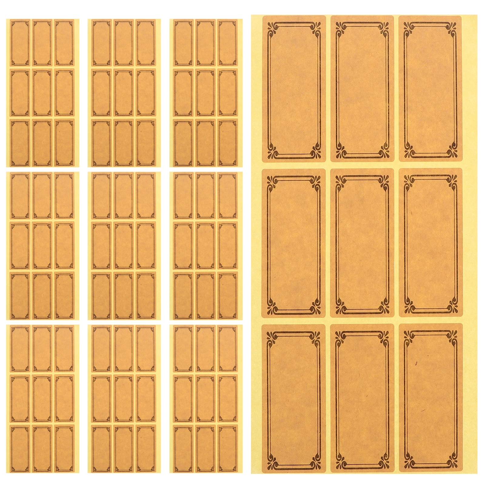 

1 Set Kraft Paper Labels Stickers Removable Adhesive Label Sheets For Glass Bottles Jars Homemade Wine Natural Rustic Design