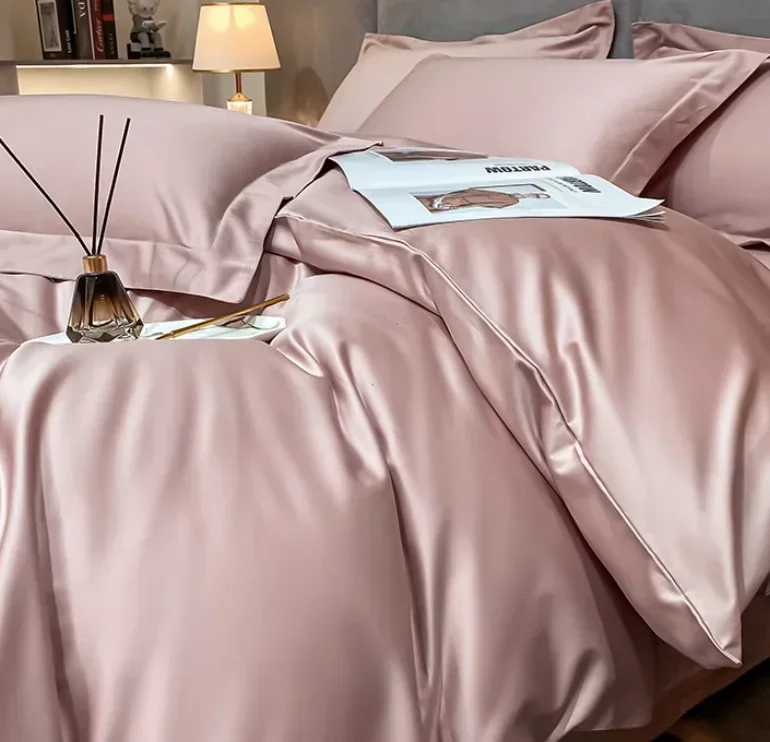 Pure cotton single piece duvet cover, four piece set, all cotton satin duvet cover set bedding