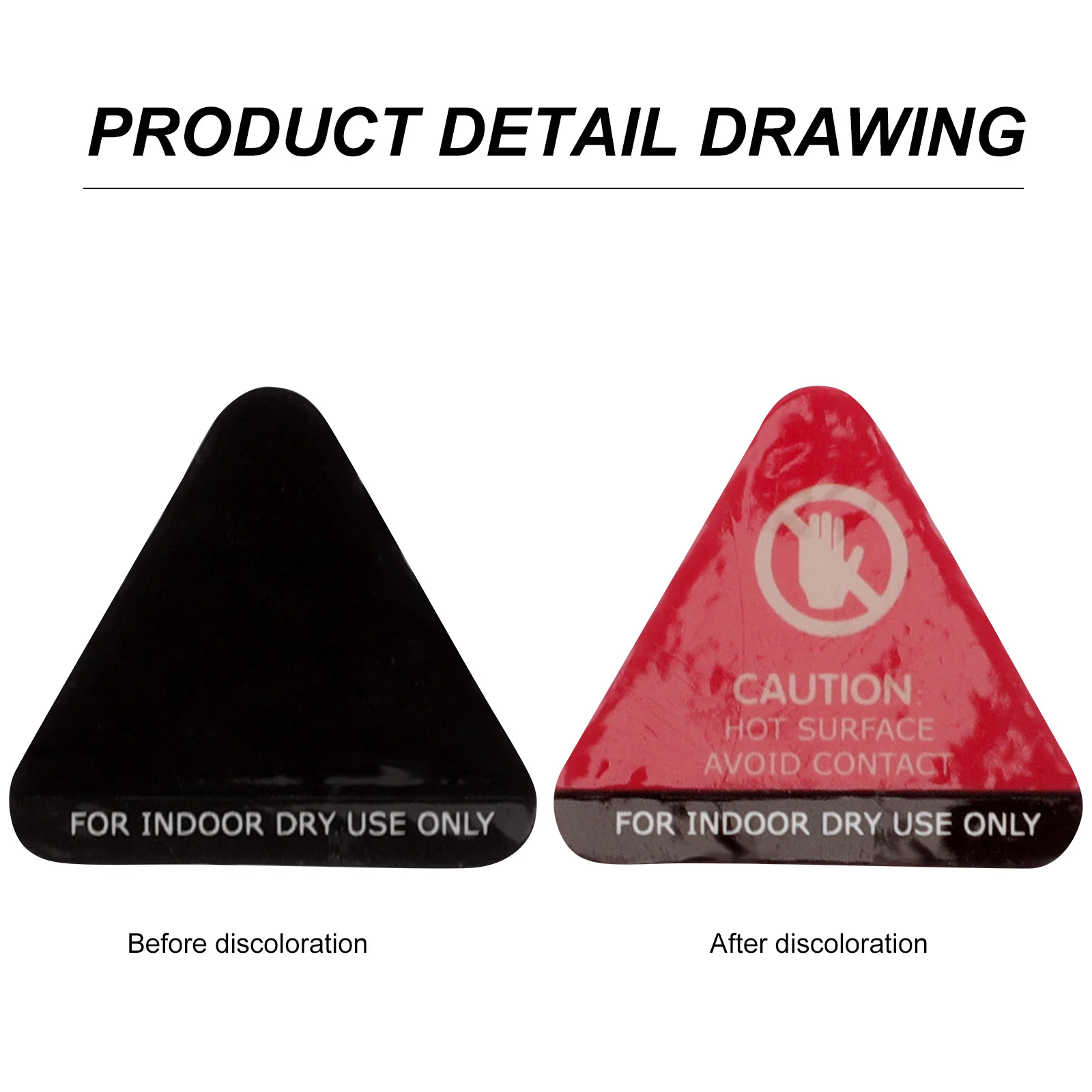 10 шт., термочувствительная наклейка с изменением цвета, предупреждающая этикетка с высоким температурам для промышленного оборудования, предупреждающая наклейка с горячей поверхностью