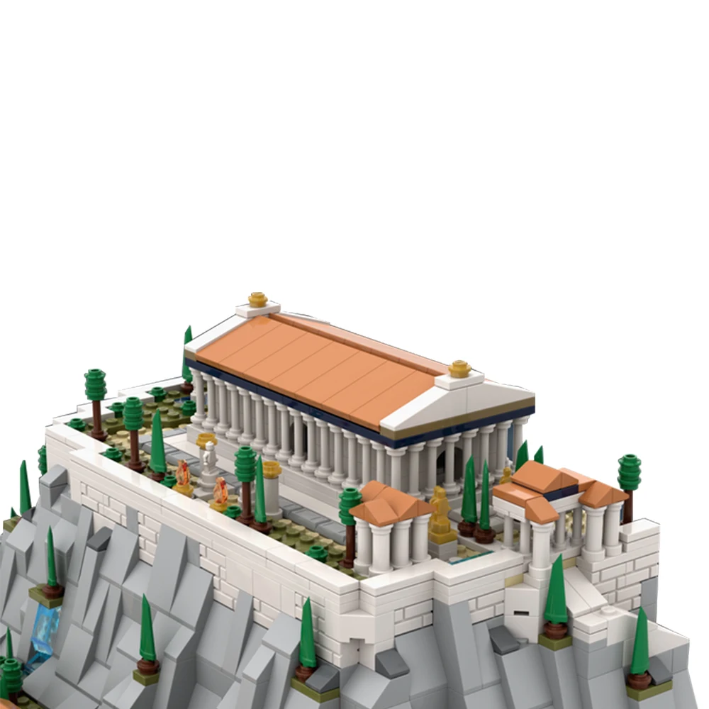 Gobricks MOC Greece Acropolis of Athens Parthenon Amphitheatre Building Block Modular Castle Tower Architecture Brick Model Toy