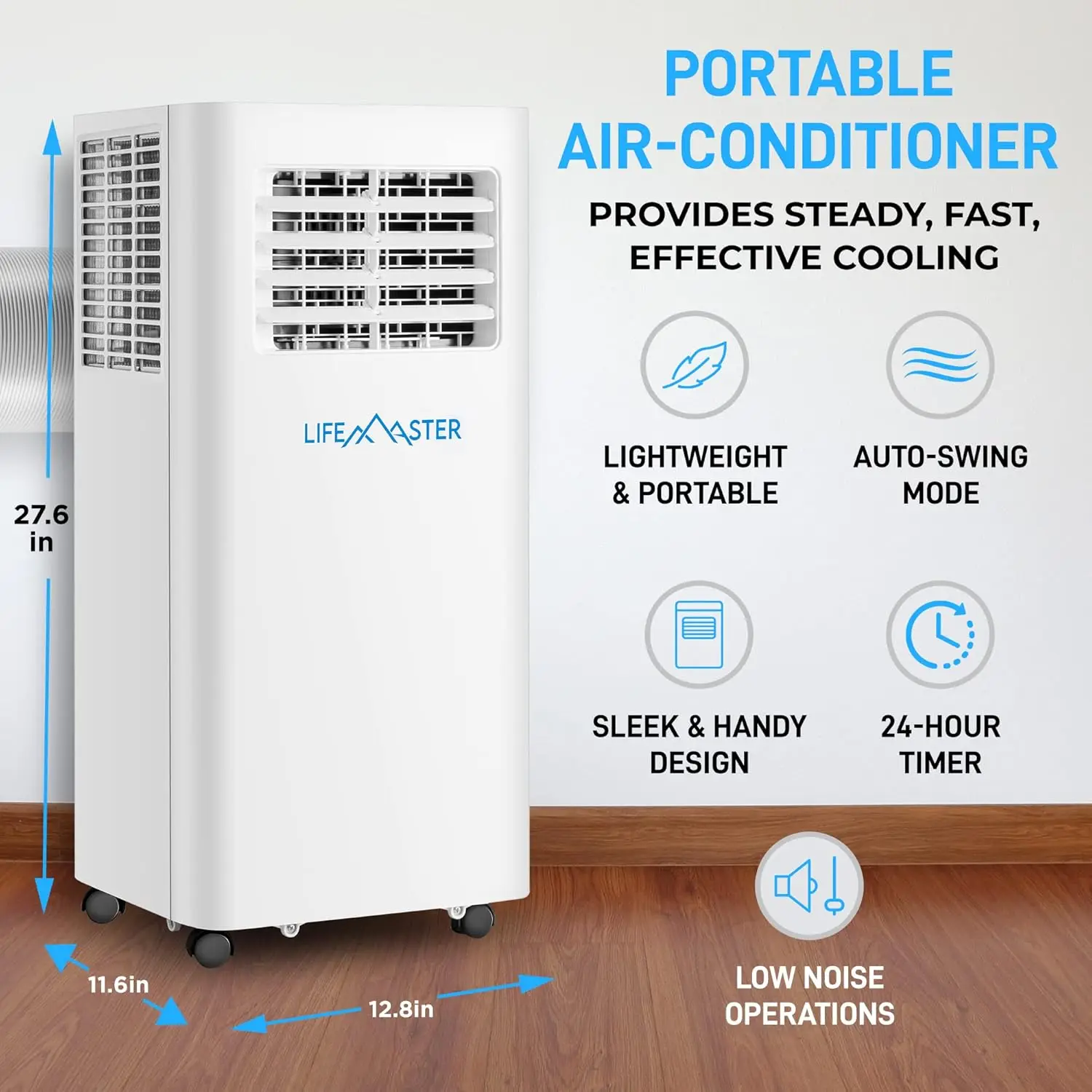 BTU tragbare Klimaanlagen, Raum klimaanlage mit digitaler Fernbedienung für Raum bis zu 350 m², tragbare 3-in-1-Wechselstromeinheit mit i