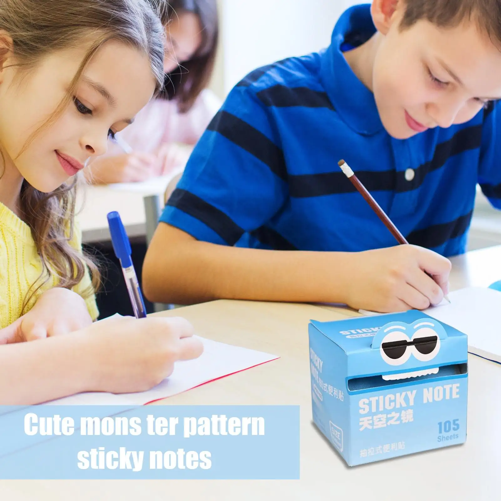 귀여운 스티커 메모 만화 학생을위한 스티커 메모를 당겨서 학교 문구 용품 여성 친구 동료를위한 파티 호의