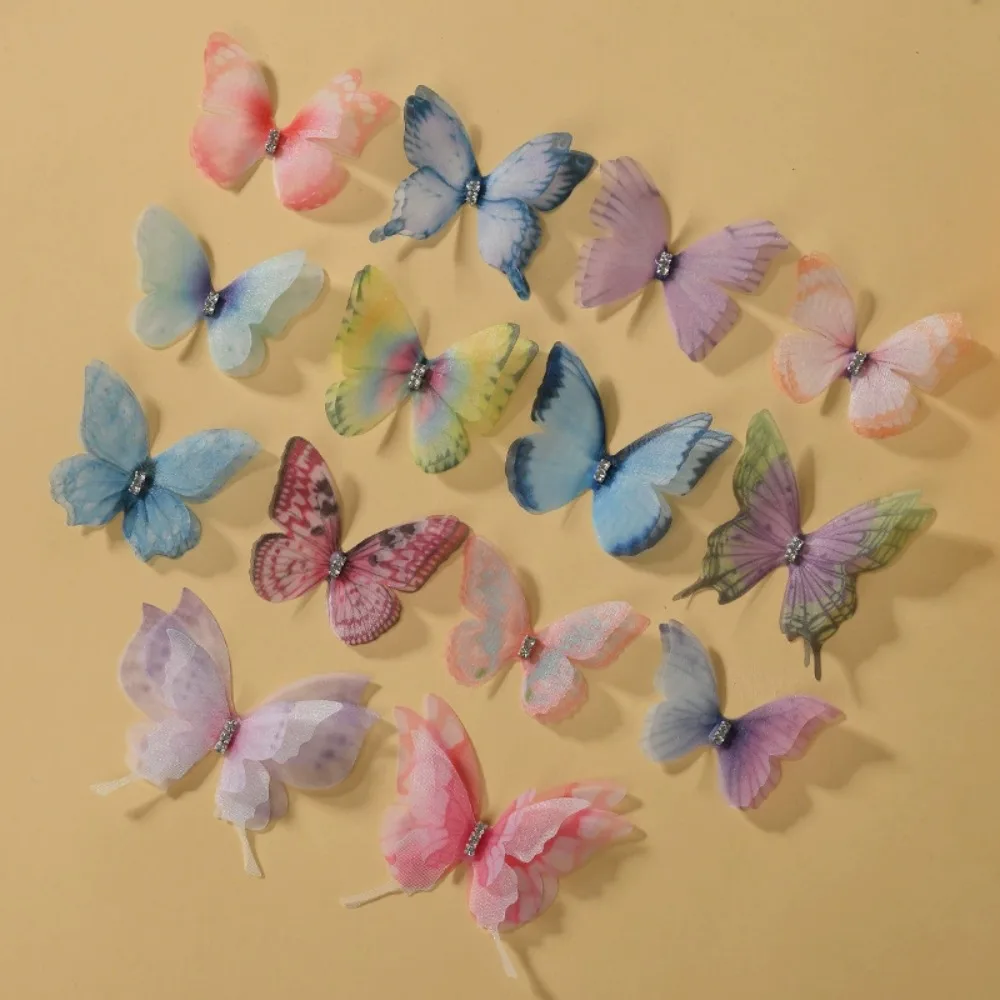 5/10 Stück Prinzessinnen-Netz-Haarspangen mit Farbverlauf und Doppelschicht-Schmetterlingen, Niedliche Mädchen-Haarklammern, Tägliche Kopfbedeckung für Kinder, Haaraccessoires – Detail 4