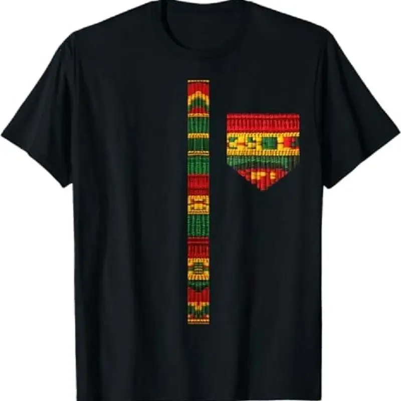 African Print Dashiki Kente Art Men Boys Black History Month T Shirt