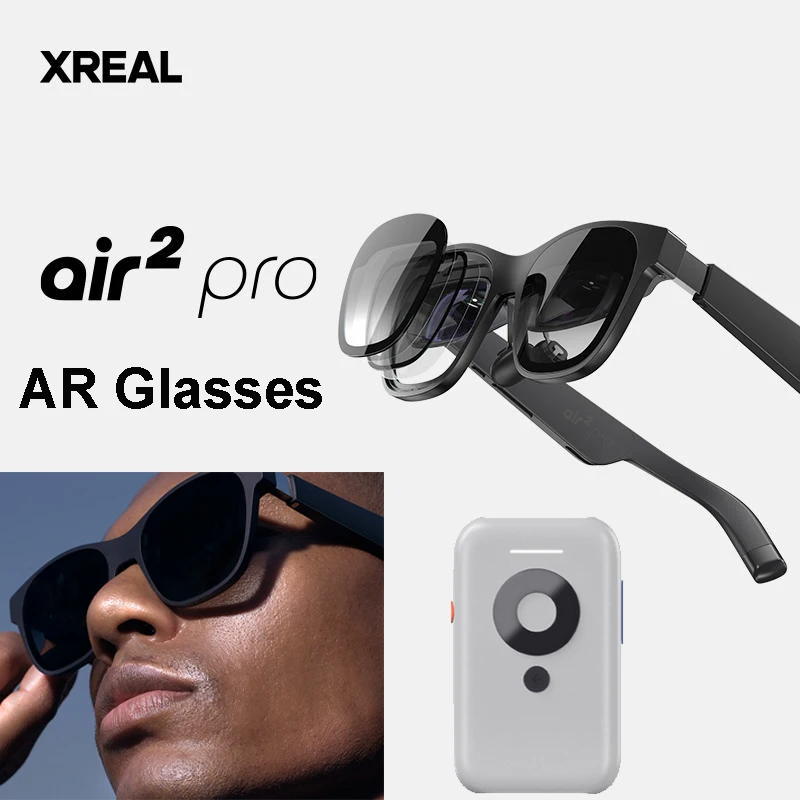 

XREAL Nreal Air 2 Pro Smart AR Glasses HD 130 Inch Large Screen 1080p View Portable Private Cinema NOT VR VS Rokid Max Glasses