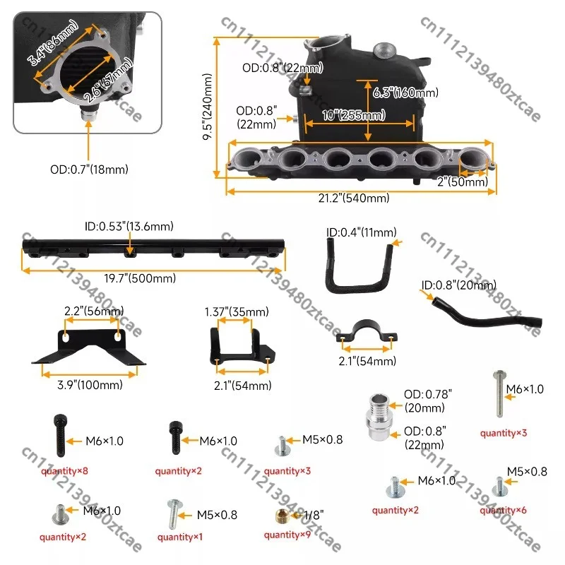 Automotive Engine Top Cool Manifold Radiator, Vehicle Cooling Manifold Heat Exchanger, Aftermarket Modified Cooling Accessory