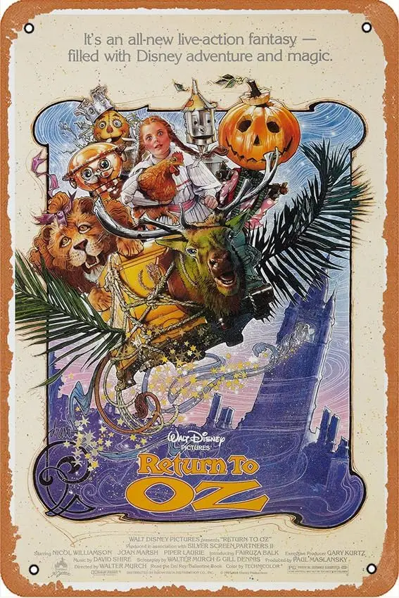 

Return to Oz Movie (1985) Poster Vintage Metal Tin Sign Retro Style Wall Plaque Decoration Metal Sign 8x12 inch