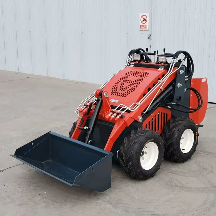 

Chinese Factory Euro5 Wheel Mini Skid Steer Loader Home Diesel Hydraulic Mini Skid Steer Loader Farm 4WD Skid Steer Loader