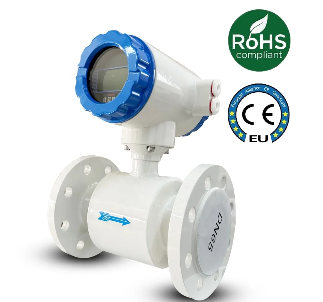 2inch Water Meter RS485/Modbus/HART DN6~DN3000mm Flange Connection Slurry Variable Area Electromagnetic Flowmeters