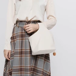 French popular handbag designer's new bucket bag casual drawstring canvas handbag