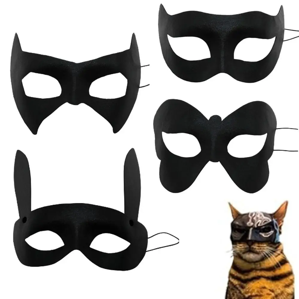 Trendy Cosplay Props Masquerade Mask PVC Black Color Cat Bat Mask Dance Props Halloween Costumes Accessories Halloween Mask