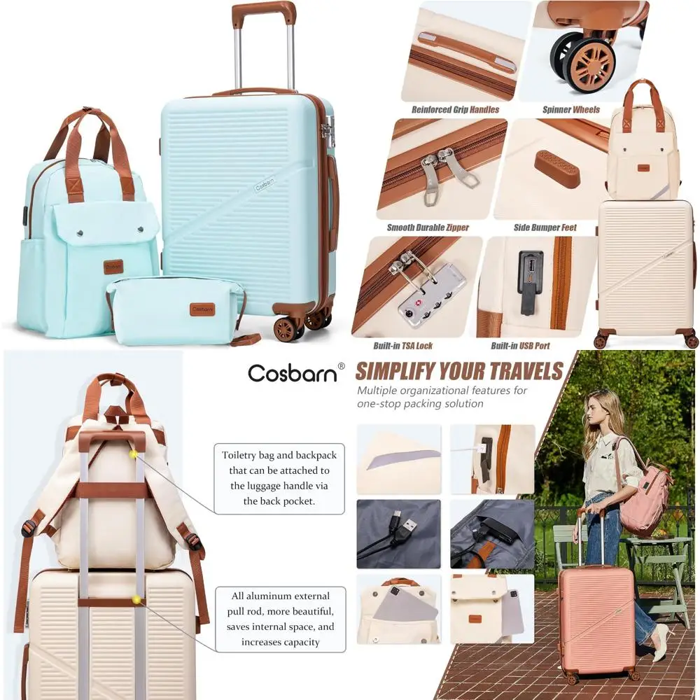 

Легкая ручная кладь из АБС-пластика 22x14x9, одобренная авиакомпанией, 20-дюймовый чемодан на колесах, дорожный чемодан для эффективной упаковки