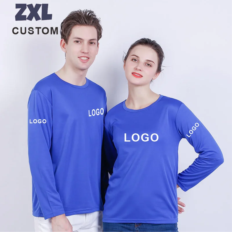 Quick-drying Custom Long Sleeve t shirt Solid Customized Sports t Shirts Personal Company Group Logo Design Customize Clothes