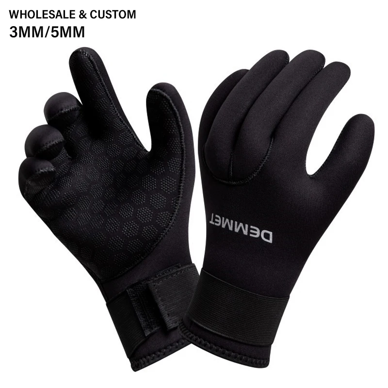 Wholesale Custom Glove 5mm Neoprene Five-finger Diving Winter Warm For Men Women Diver Underwater Hunting Snorkeling Spearfish