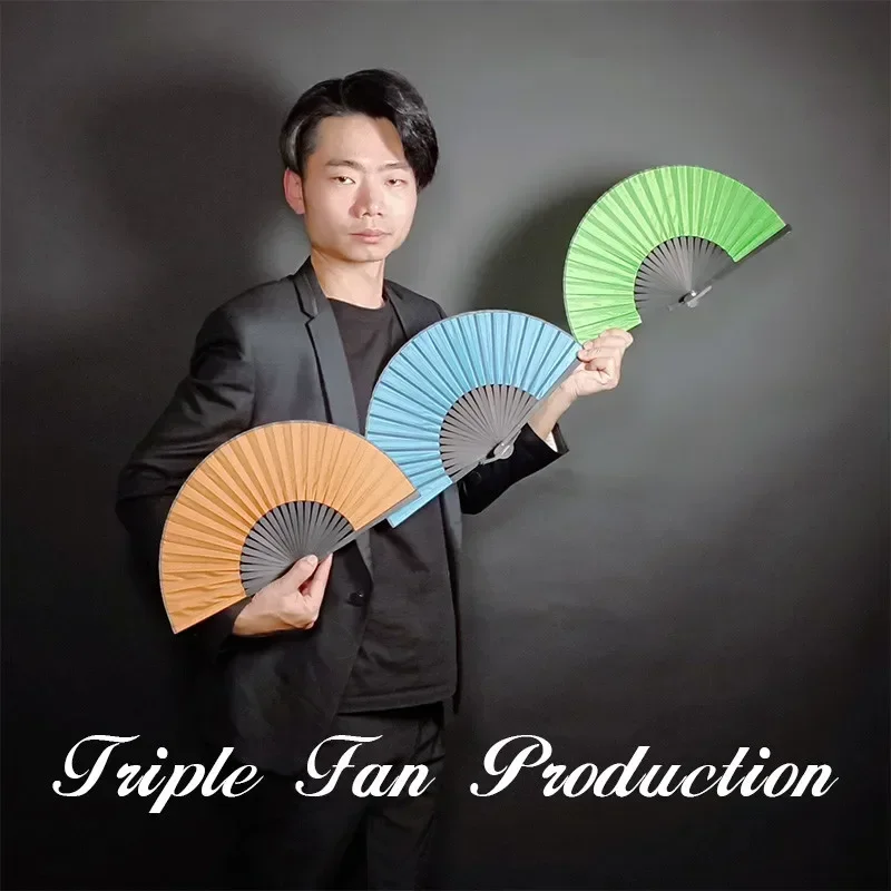 

Triple Fan Production by Angel Magic Props Stage Magic Tricks Illusions Gimmicks Professional Magician Accessories Party Magic