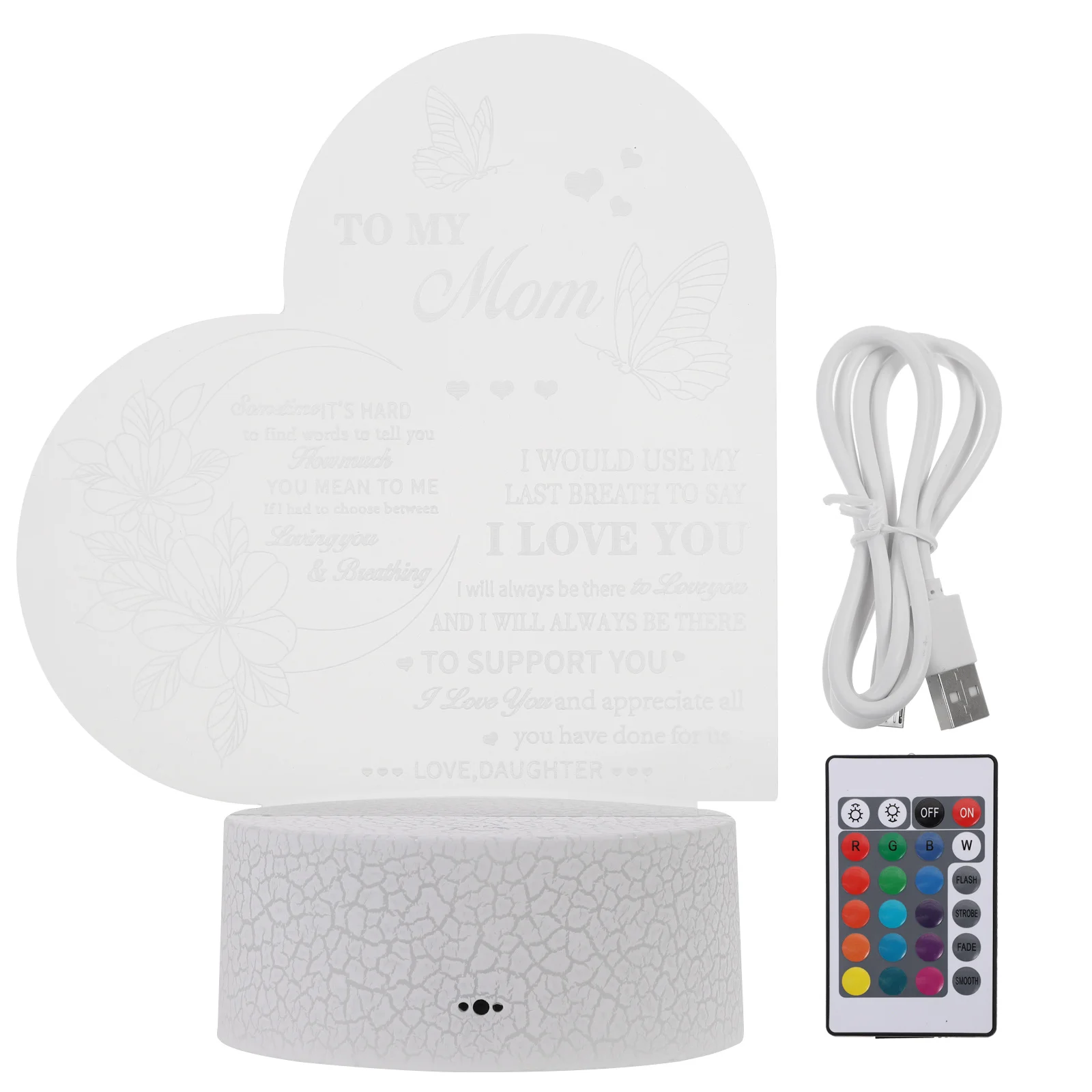 

3D Acrylic Night Lamp Creative Visual Light Touch Button 16 Color Remote Romantic Bedside Night Light Birthday Gift