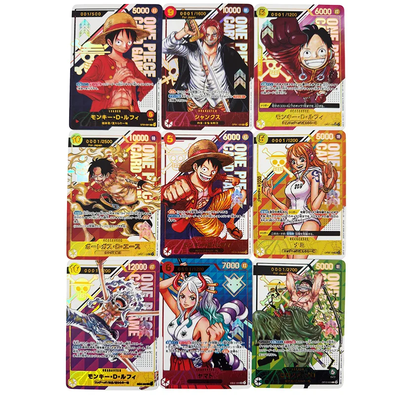 Anime Card One Piece OPCG Replica Nika Luffy Four Emperors Shanks Teach Buggy Zoro Sanji Nami Ace Game Anime Collection Cards view 2