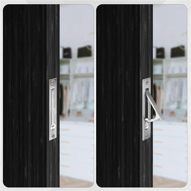 

AB34-6Pcs Pocket Door Edge Pull,304 Stainless Steel Pocket Door Handle With Screws, Door Hardware For Bathroom Closet Hallway