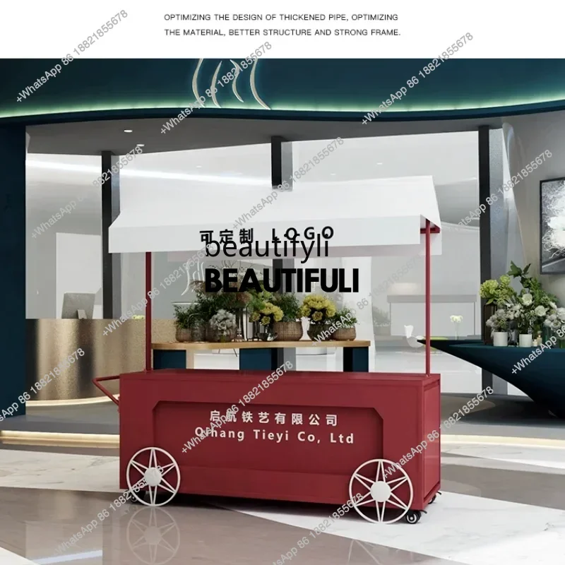 

ss newEuropean-Style Iron Float Square Shopping Mall Promotion Display Counter Mobile Display Stand Large Activity Promotion Car