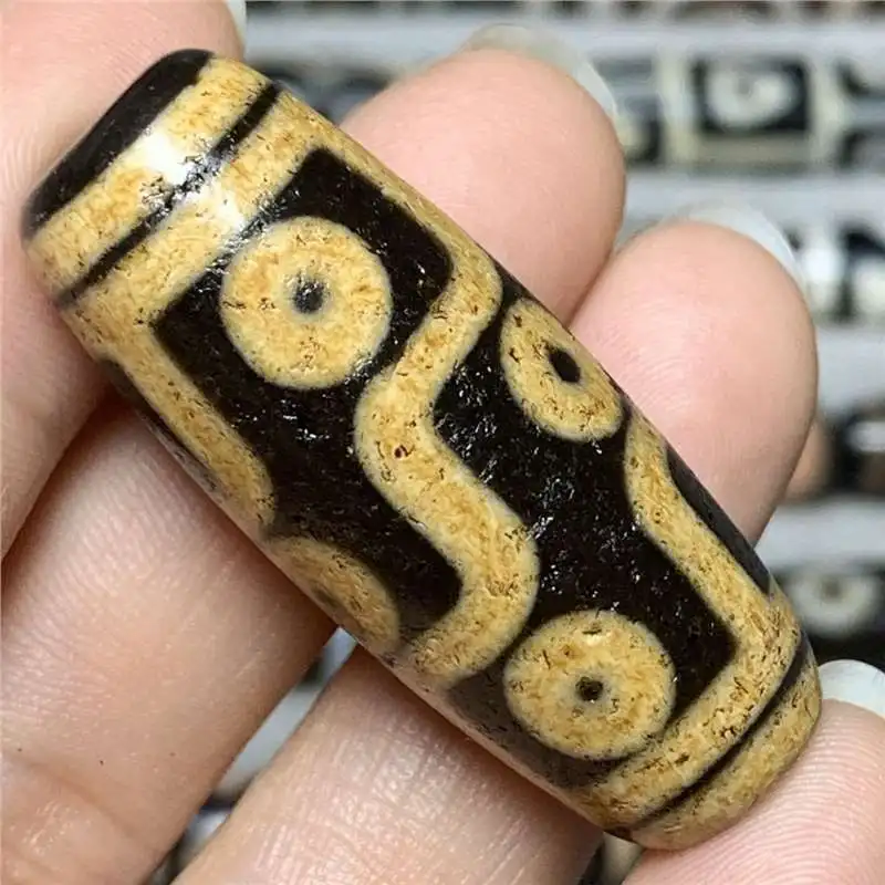 Thing One Picture Natural Agate Real Horseshoe Pattern Pulp Yellow Dzi Bead Pendant 40*15.8mm