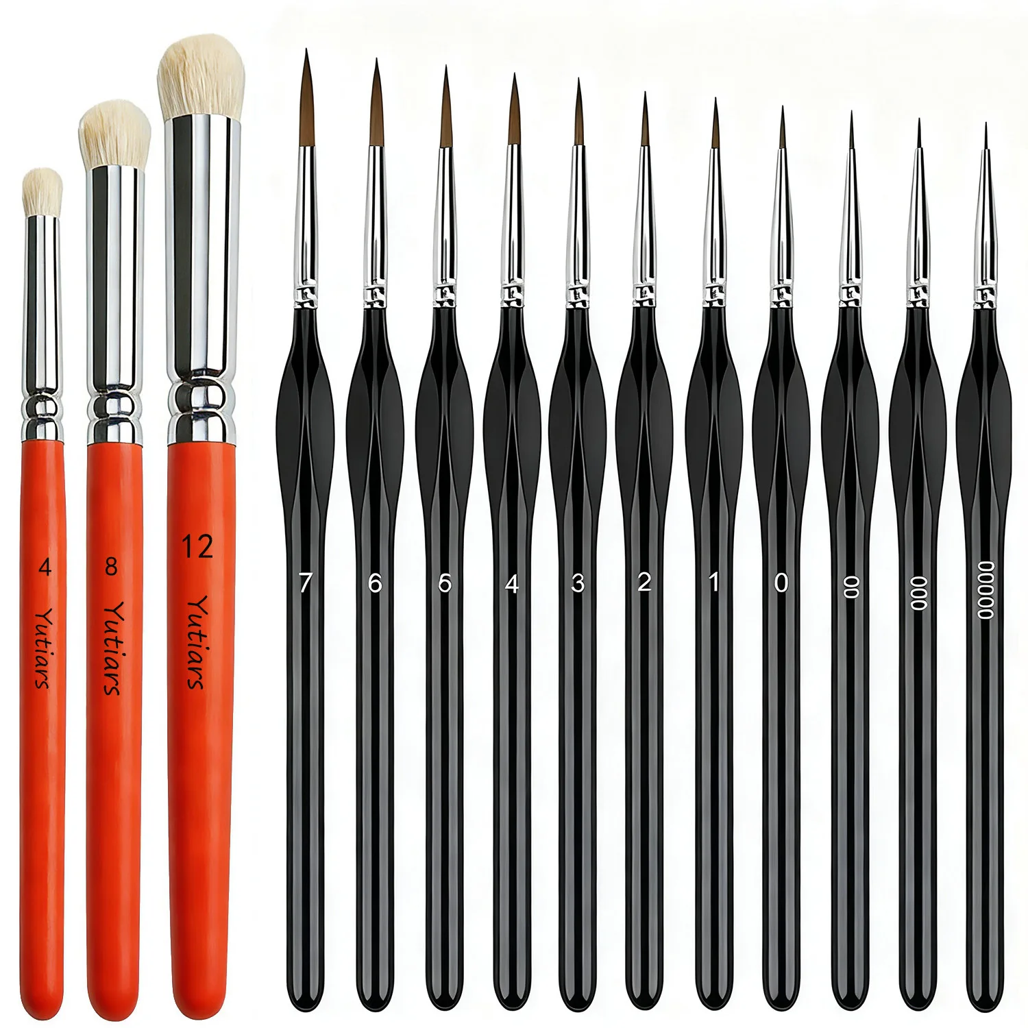 

High Precision 14Pcs Miniature Drybrush Set - Ultra-Fine Detail Paint Brushes for Acrylic Oil Watercolor & Figurine Painting