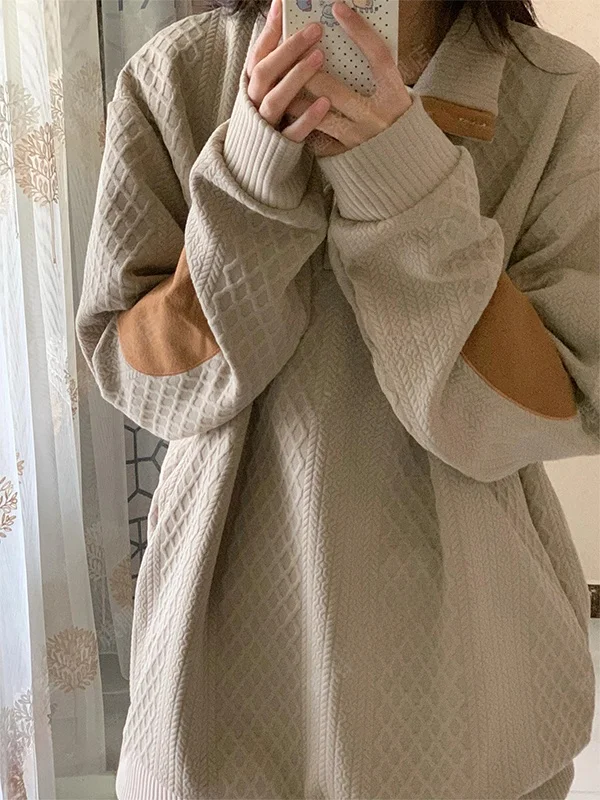 

Ретро-американское худи свободного кроя с высоким воротником и цветовыми блоками, женское, осенне-зимнее, новая модель, теплый модный топ с высоким воротником