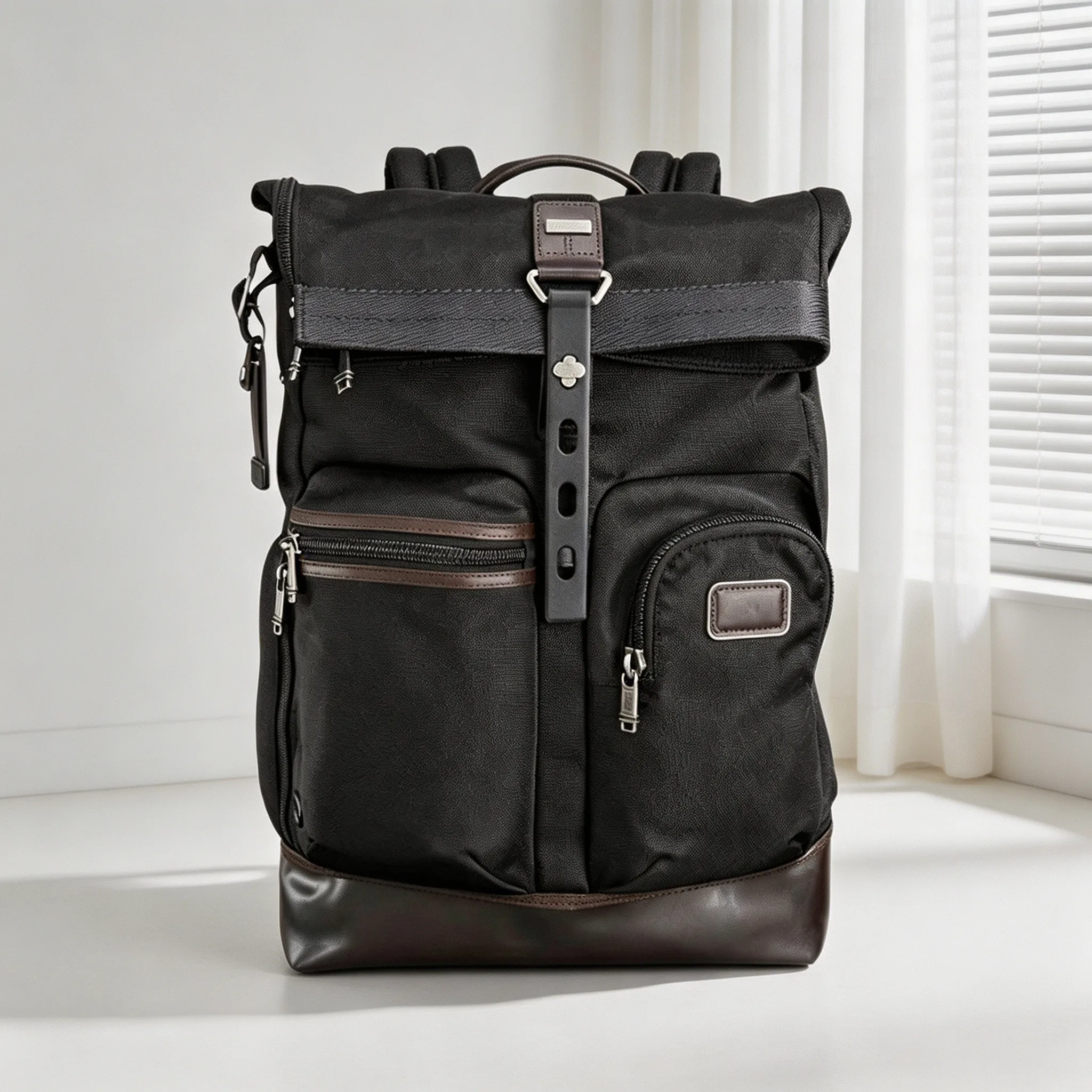 Classic Black Large Capacity Men’s Backpack, Ballistic Nylon Fashion Business & Daily Commute Bag