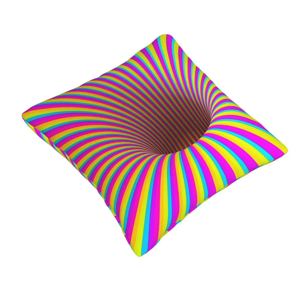 Grid Wormhole Geometric 3D Vortex Illusion Square Pillowcase Pillow Cover Cushion Decor Comfort Throw Pillow for Home Sofa