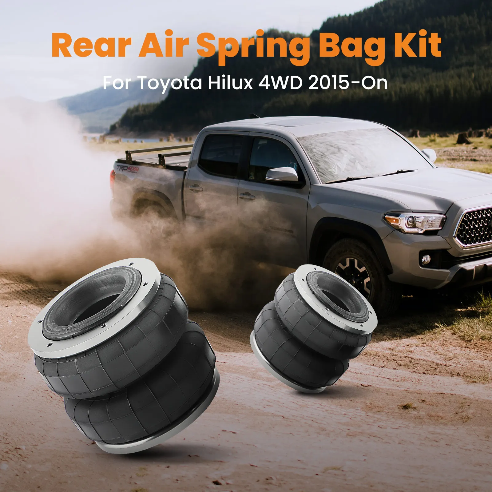 Rear Air Suspension Spring Bags Kit for Toyota Hilux 4WD GGN125 GUN12 2015-2023 Towing Air Suspension Spring Bag Assist Kit