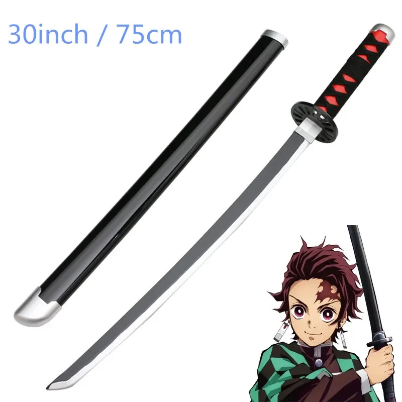 Demon Slayer 30 pulgadas Cosplay Kamado Tanjirou Katana arma espada Agatsuma Zenitsu Kimetsu no Yaiba bambú modelo ensamblado 75cm