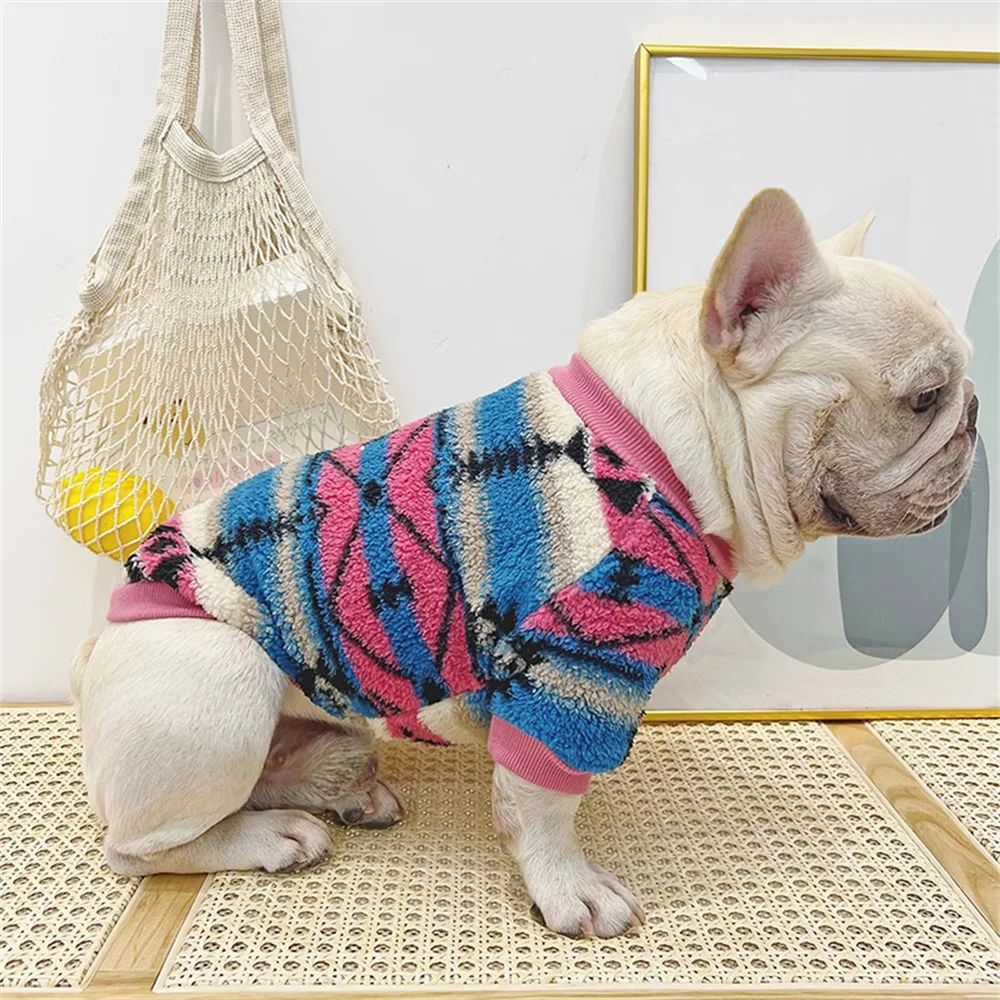 Fashion French Bulldog Sweater Warm Plush Cat Dog Clothes for Small Dogs Chihuahua Yorkshire Puppy Pullovers ropa para perros