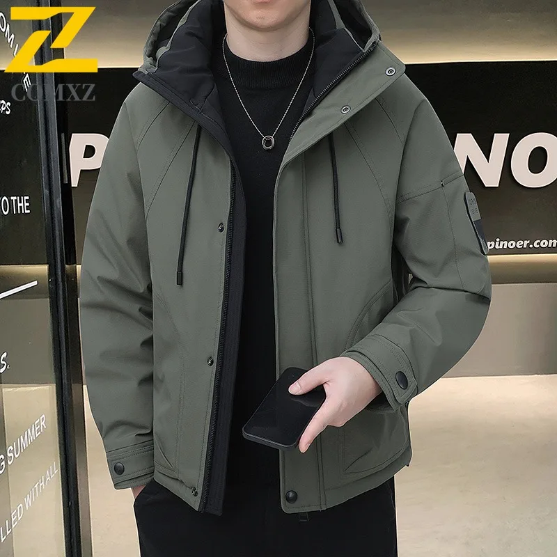 COMXZ Men Puffer Jacket Comfortable Trendy Short Fashion Lightweight Skiing Padding Coat Snowy Casual Versatile Winter Jacket