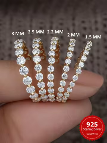 925 Sterling Silver Zircon Fashionable 1.5MM 2MM Shiny Round Ring For Women Engagement Wedding Luxury High Quality Fine Jewelry