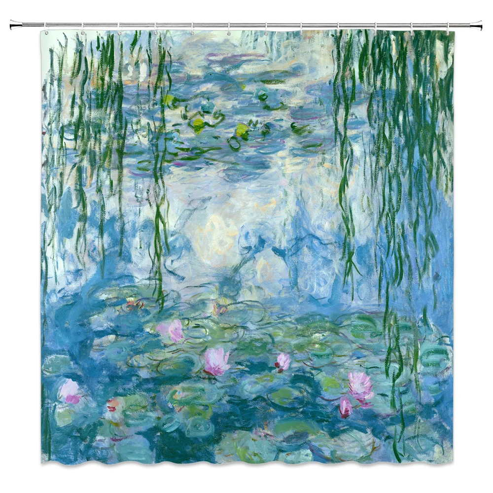 Van Gogh Shower Curtain for Bathroom with Hooks,Almond Blossom Flowers Decor Bathroom Curtains Set, Waterproof Polyester Fabric