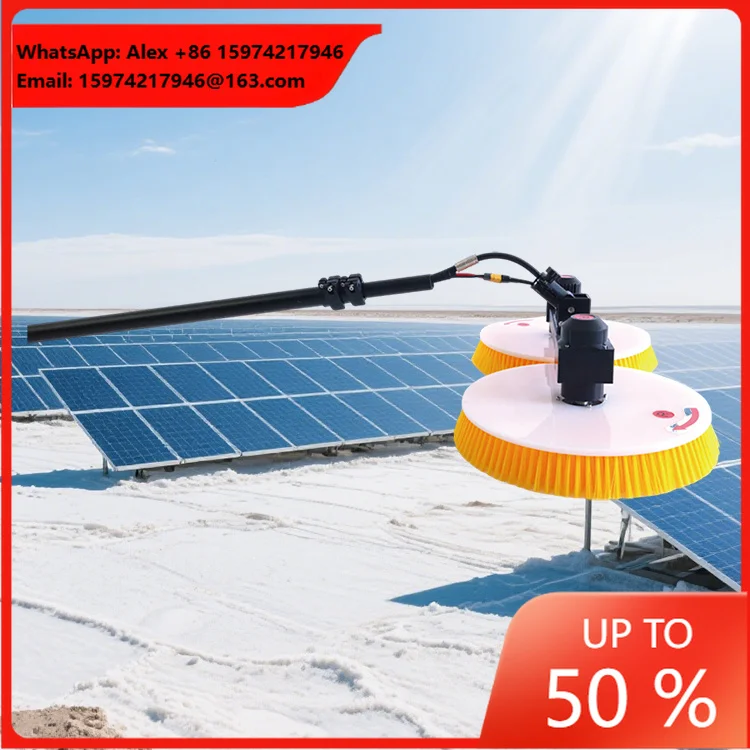 New Design Solar Panel Cleaning Tool Best Price PV Cleaning Double Head Disc Brush