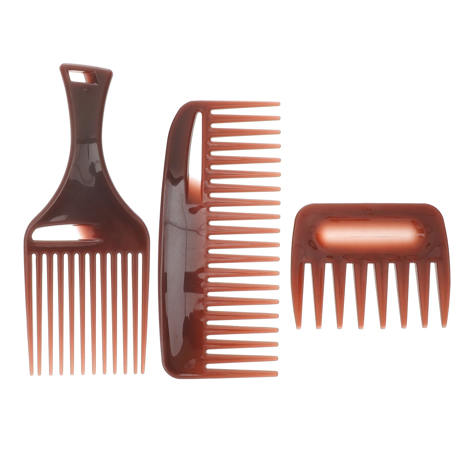 

3 Pcs Comb Hairdressing Wide Tooth Pick Cutting Combs Detangle Styling Teeth Brown Haircut Salon Man