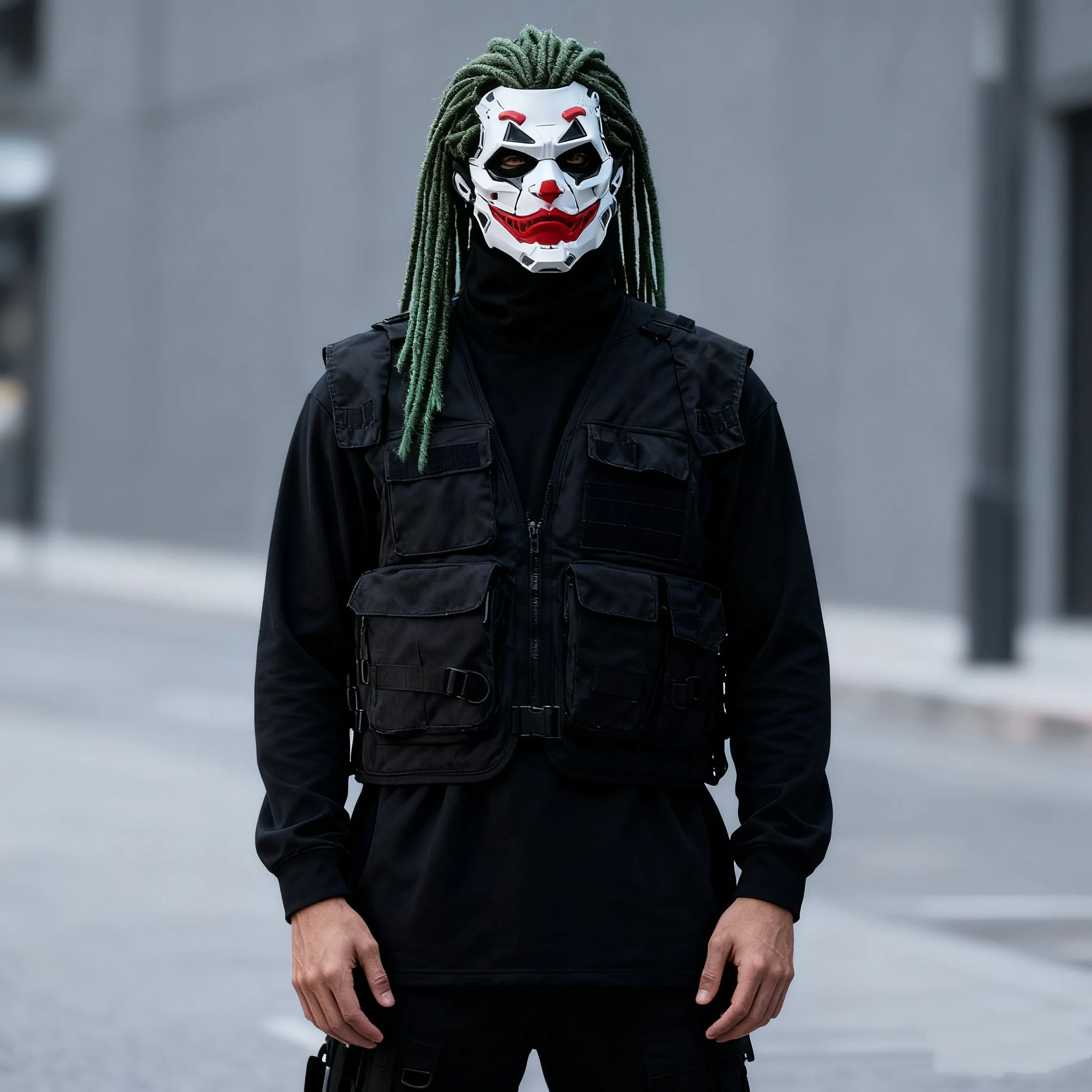 Anime Role Playing Costume Party Props Cyberpunk Masks with Dirty Braid Cosplay Halloween Full Face Unisex Hip Hop Vintage