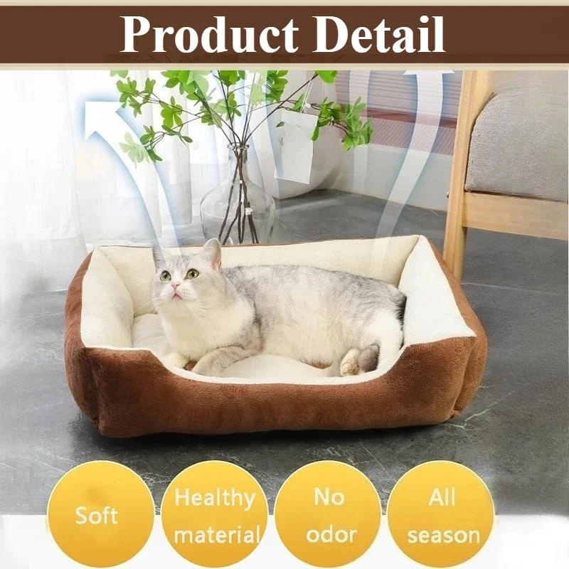 Picture 4: Bed for Cats Plush Cat Nest Kennel All Season Washable Dogs Sofa Winter Warm Thickened Kittens Bed XXS-XL Кровать Для Кошек Кот