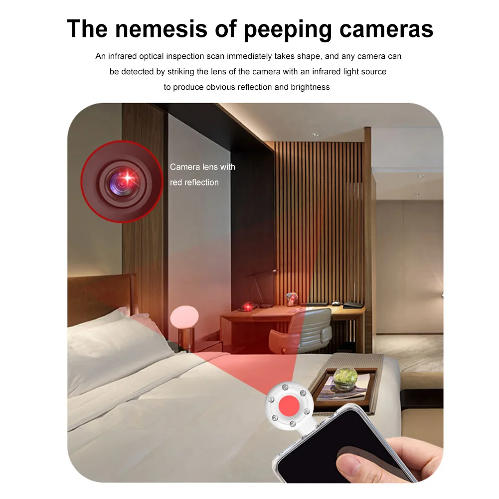 Type-C Infrared Detector Anti-Peeping  Protection Easy To Use for Office Hotel Anti Candid Camera Detector