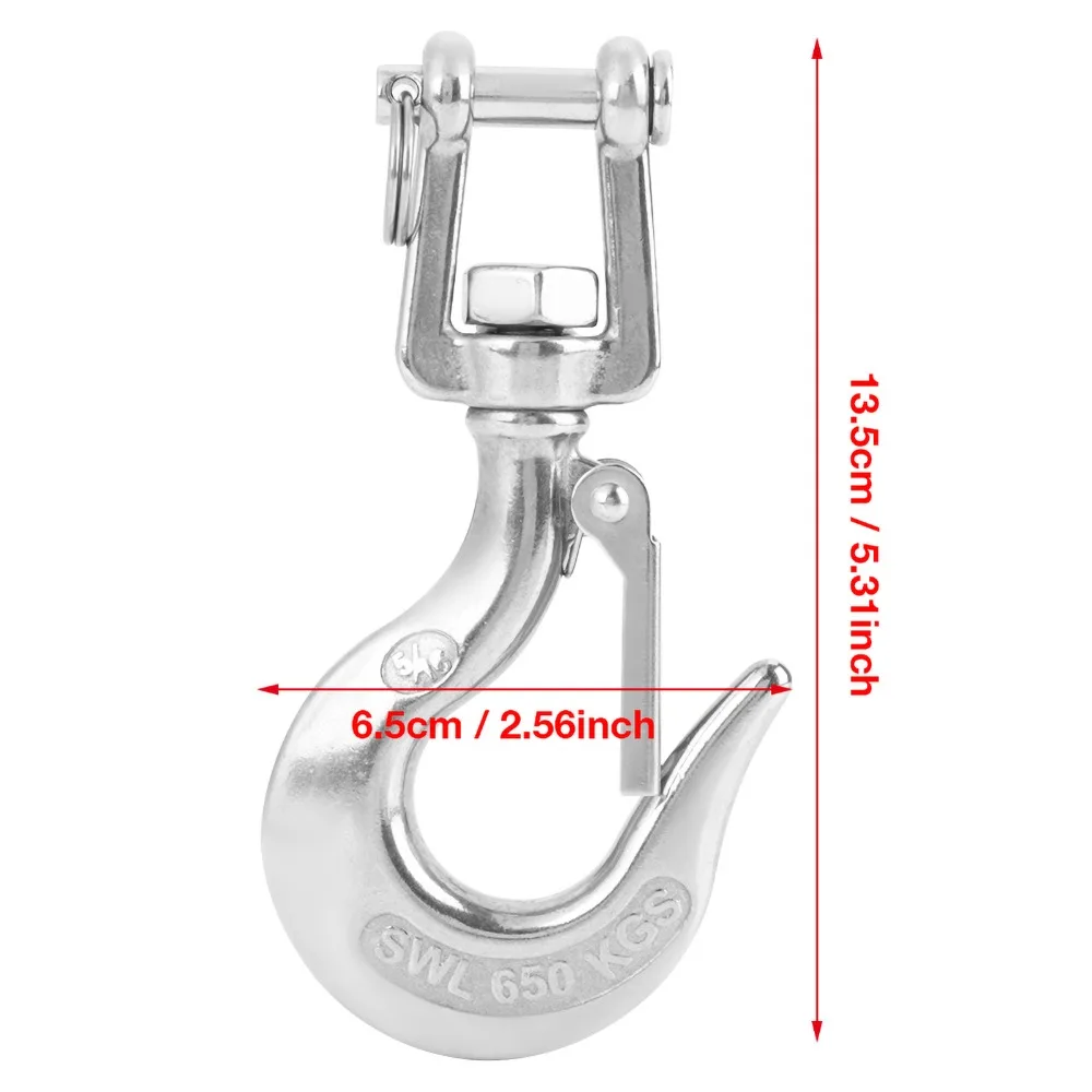 304 الفولاذ المقاوم للصدأ Clevis خطاف الانزلاق النوع الأمريكي الفك والعين قطب خطاف رفع مزلاج السلامة 650 كجم تحميل العمل