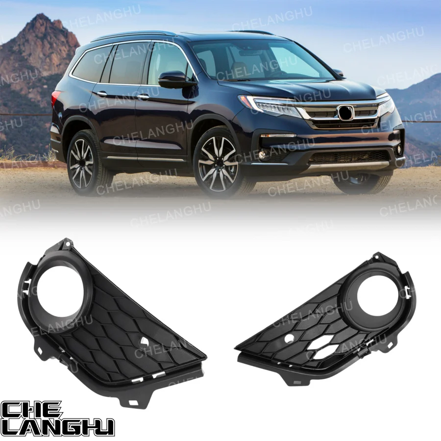 

For Honda Pilot 2019 2020 2021 2022 Car accessories Front Fog Lights Lamp Grille Cover With radar holes HO1038142 HO1039142
