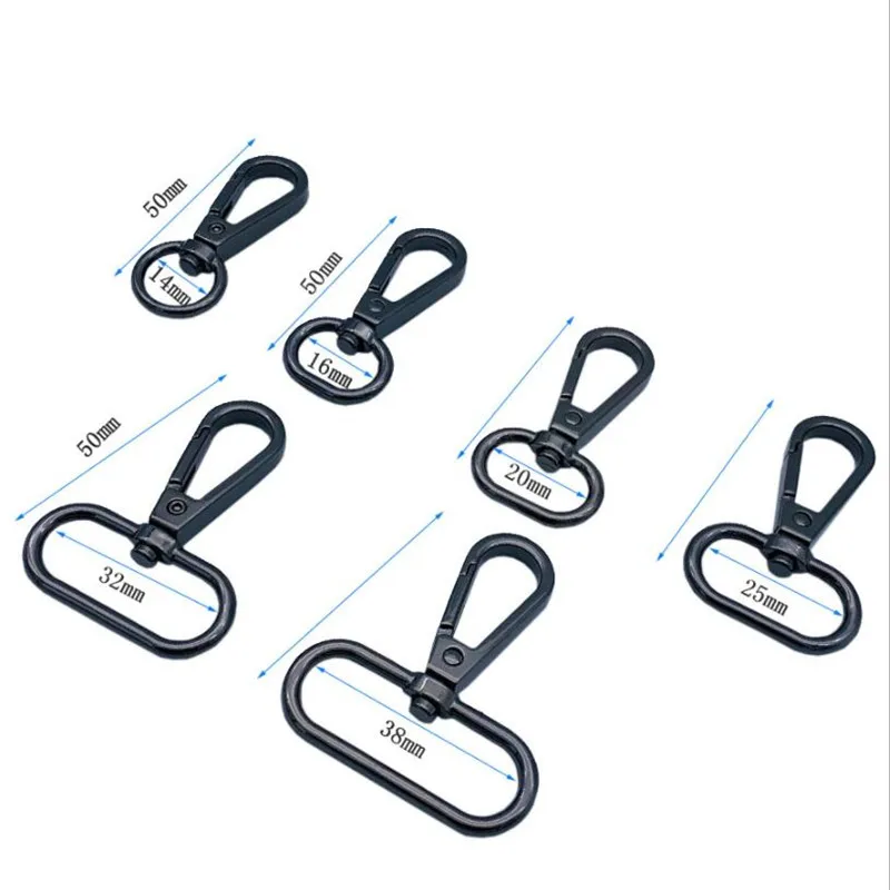 5pcs 14/16/20/25/32/38mm Swivel Lobster Clasp Keychains Closure For Rotating Hook Key Fob Carabiner Bag Making Supplies Crafts