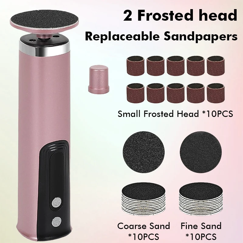 2 in 1 ワイヤレス電動フットカルスリムーバーマシンペディキュアツール角質とキューティクル除去交換砂充電式